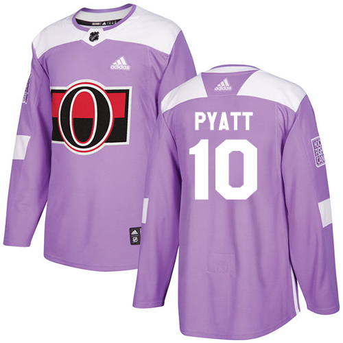 Adidas Senators #10 Tom Pyatt Purple Authentic Fights Cancer Stitched NHL Jersey